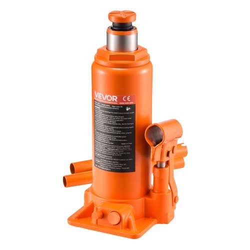 

VEVOR Cric a Bottiglia Pneumatico Idraulico da 10 Tonnellate Intervallo di Sollevamento da 235 a 470 mm, Martinetto a Bottiglia Pneumatico Manuale con Pompa per Auto, Camion, SUV, Rosso