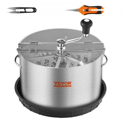 

VEVOR Tagliafoglie a Ciotola Manuale Coperchio Trasparente Diametro 40cm Lame in Acciaio Inox da Giardino, Taglierina Manuale per Erba Foglie a Ciotola Tagliafoglie Lame a Forma di X per Giardinaggio