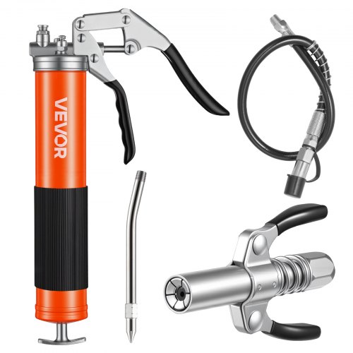 

VEVOR Pistola per Grasso Manuale 8000 PSI, Kit Pistola per Grasso con Impugnatura Capacità da 0,4 L, Tubo Flessibile da 46 cm, Giunto per Grasso, Tubo Rigido di Prolunga Ugello per Auto Nautica