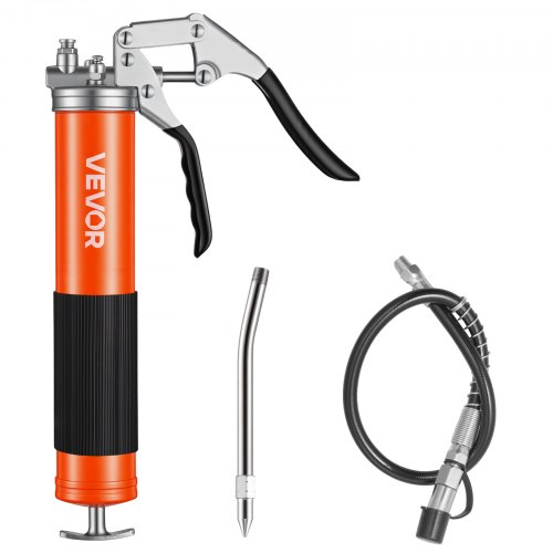 

VEVOR Pistola per Grasso Manuale 8000 PSI ad Alta Pressione, Kit Pistola per Grasso con Impugnatura Tubi Ugelli, Capienza da 0,4L, Ingrassatore Manuale per Automobilistici Macchinari Agricoli