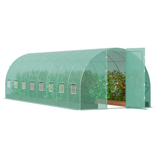 

VEVOR Serra Giardino Tunnel, 835x290x225 cm, Tenda Riparo per Piante con Telaio Acciaio Galvanizzato, Copertura in PE Verde, Porta con Cerniera arrotolabile, per Coltivazione Fiori Ortaggi