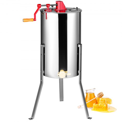 

VEVOR Estrattore di Miele Manuale in Acciaio Inox Capienza 2/4 Favi 48x23cm / 48x16cm per Apicoltura, Smielatore Centrifuga di Miele Manuale con Coperchio Trasparente Altezza Regolabile tra 100-108cm