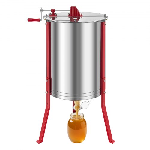 

VEVOR Estrattore Elettrico di Miele in Acciaio Inox, Centrifuga Manuale per Miele 6 Telaini, con Coperchio Trasparente, Regolabile in Altezza, Apicoltura per Estrazione, 470 x 495 x 720 mm