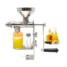VEVOR Macchina Pressa Olio di Semi Manuale da Cucina in Acciaio Inox, Pressa Olio Arachide, Sesamo, Girasole, Nocci, Torchio Manuale Uso Domestico Pressa Olio di Semi in Acciaio Inossidabile da Banco