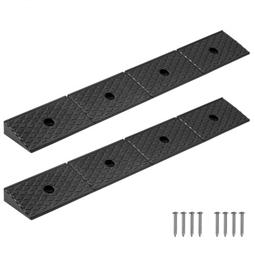 

VEVOR Rampa in Gomma, Capacità di Carico di 15 T, Altezza di Salita di 50,8 mm, con Serbatoio di Drenaggio per Sedie a Rotelle, Passeggini, Motociclette, Automobili, Tosaerba, Confezione da 2