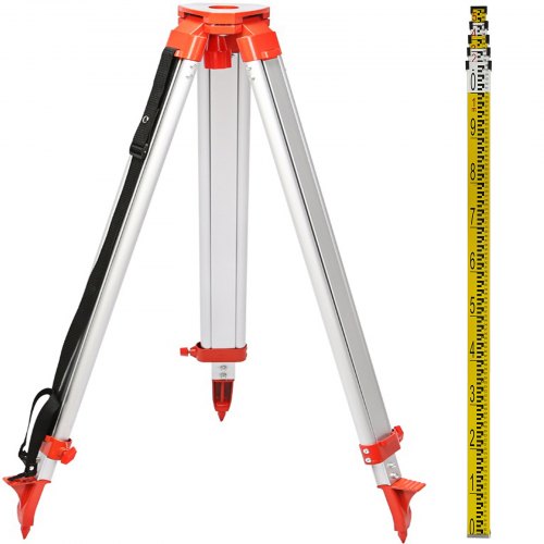 

VEVOR Treppiede in Alluminio da 1,65m + Staffa Livellata Laser a 5 Sezioni 5m per Livello Laser Rotante, Dispositivi di Misurazione Laser Bastone da 5m di Lunghezza e Laser Rotante per Treppiede