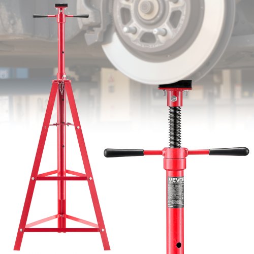 

VEVOR Supporto per Fossa Alto Triangolare Carico max. 2 Tonnellate, Cavalletto di Supporto da Fossa Altezza Regolabile 120-215 cm, Cuscinetti, Supporto per Asse di Sollevamento da Officina Garage