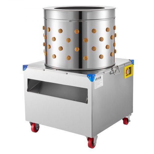 

VEVOR Spiumatrice per Rimozione Piume di Pollo Tamburo da 500 mm 2 CV, con 106 Dita Morbide e Ruote di Trasporto, in Acciaio Inossidabile Capienza max. di 4 Pulcini
