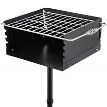 VEVOR Griglia Barbecue per Parco all'Aperto 16x16 Pollici, Grill Barbecue da Campeggio in Acciaio Carbonio e Acciaio Inossidabile, Aperto di Carbone Legna Barbecue con Clip Alimentare per Grigliare