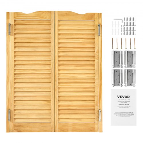 

VEVOR Porte Basculanti per Bar 907 x 1060 mm Porte Interne per Saloni con Parte Superiore Arcuata, Doppia Azione in Legno di Pino, con Cerniere e Ferramenta, per Ingresso Cucina Bar Pub, Colore Tronco