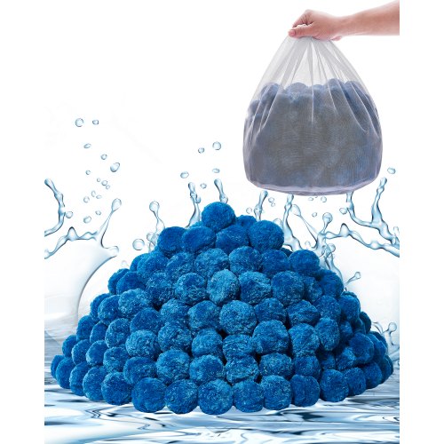 

VEVOR Palline Filtranti per Piscina per Filtro a Sabbia, 1,81 kg, Materiale Filtrante in Fibra di Poliestere Blu Riutilizzabile con Sacchetto Lavaggio, per Piscina Acquario Vasca Piscina Fuori Terra