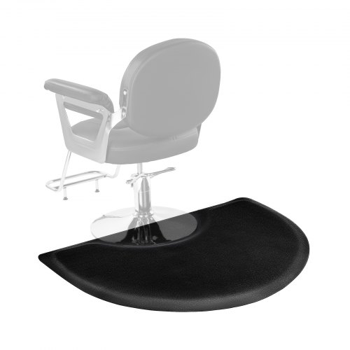 

VEVOR Tappetino da Salone per Parrucchieri 1220 x 905 mm Tappetino Semicircolare per Sedia da Salone, 13 mm di Spessore, con Taglio Rotondo, Facile da Pulire e Bordi Smussati Anti-Inciampo, Nero Opaco