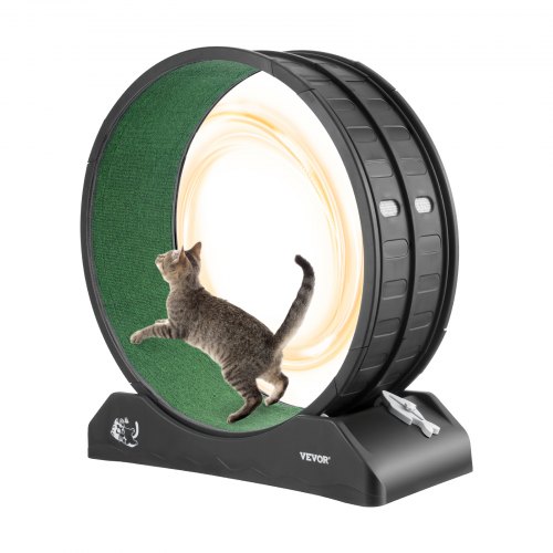 

VEVOR Ruota per Esercizi per Gatti, Grande Ruota per Correre con Freno di Sicurezza e Pista in Moquette, Tapis Roulant per Gatti, Ruota per Esercizi da Interno per Animali Domestici, Nero 800 mm