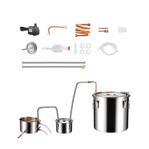 

VEVOR Kit Distillatore per Alcol Doppio Condensatore Serbatoio 50L Fai-da-te