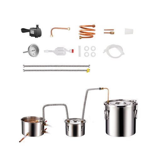 

VEVOR Kit Distillatore per Alcol Doppio Condensatore Serbatoio 19L Fai-da-te