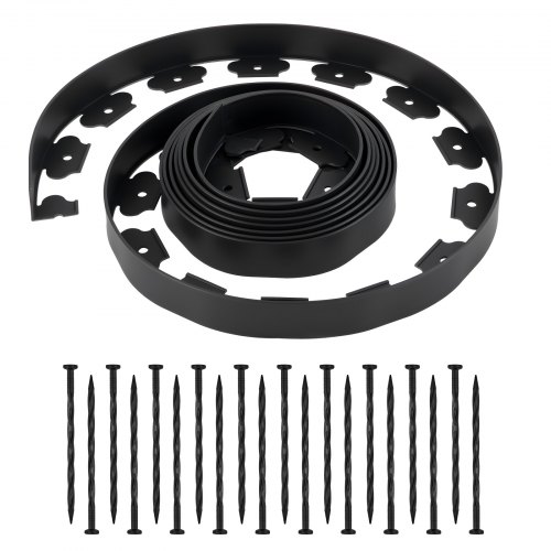 

VEVOR Bordatura per Giardino, 600 x 5 cm, Bordatura in Plastica per Giardino con 120 Punte, Senza Scavo Resistente ai Raggi UV, per Prato, Mini Recinzioni, Vialetti Aiuole e Pavimentazione