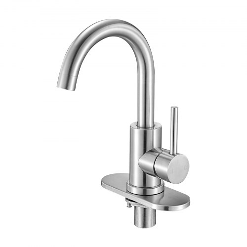 

VEVOR Rubinetto Monocomando per Lavello da Cucina, Rubinetto Beccuccio ad Arco per Lavello da Cucina, Miscelatore per Acqua Altezza del Beccuccio 160 mm per Bagno, Argento