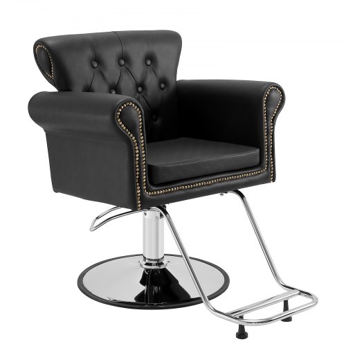 

VEVOR Poltrona da Parrucchiere Idraulica Poltrona da Barbiere Girevole 360° Portata max. 150kg Altezza Regolabile 905-1060 mm, Sedile da Barbiere SPA con Poggiapiedi Sedia per Salone Estetica, Nero