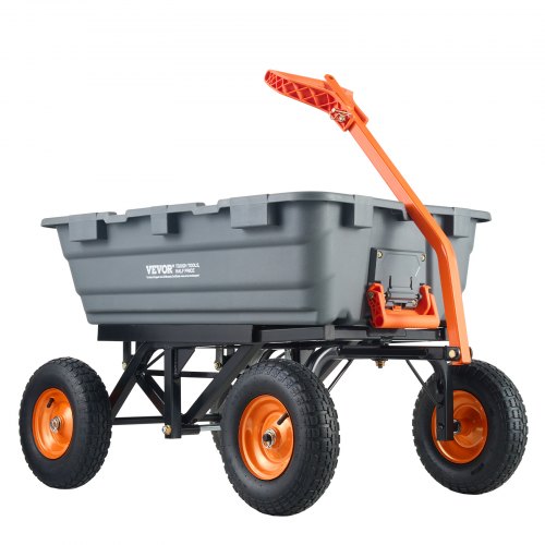 

VEVOR Carrello Ribaltabile, Carrello Ribaltabile Giardino in Poly Telaio in Acciaio Facile da Montare, Carro Maniglia Convertibile 2 in 1, Carriola Utilitaria Capacità 680,39 kg, Pneumatici 330 mm