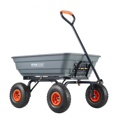 

VEVOR Carrello Ribaltabile, Carrello Ribaltabile Giardino in Poly Telaio in Acciaio Facile da Montare, Carro Maniglia Convertibile 2 in 1, Carriola Utilitaria Capacità 272,15 kg, Pneumatici 254 mm