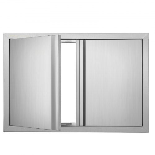 

VEVOR Porta di accesso da cucina, 774 x 532 mm, Doppia porta da cucina esterna, Porta in acciaio inossidabile con maniglie retrattili, per isola grill, stazione grill, mobiletto da esterno
