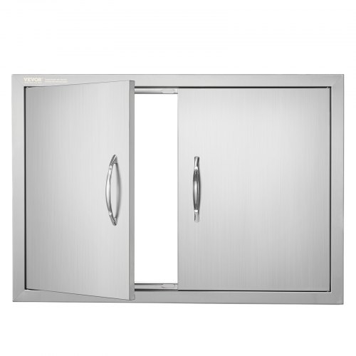 

VEVOR Porta di accesso da cucina, 774 x 533 mm, Doppia porta da cucina esterna, Porta in acciaio inox montaggio da incasso per isola cucina, stazione cucina, mobiletto da esterno