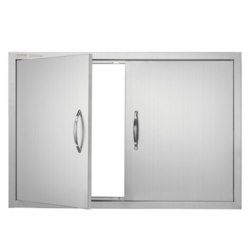

VEVOR Porta di Accesso al Barbecue, Doppia Porta Esterna della Cucina 915x610x46 mm, Porta ad Incasso in Acciaio Inox, con Maniglie, per Isola Barbecue, Armadio da Esterno, Giardino, Argento