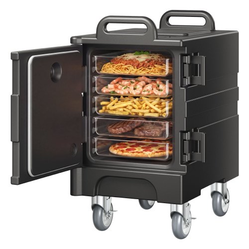 

VEVOR Contenitore Riscaldato per Alimenti Ristorazione 75L, Contenitore per Alimenti con Doppie Fibbie Maniglie, Contenitore Isolato per Trasporto Alimenti per Ristorante Catering Eventi Feste, Nero