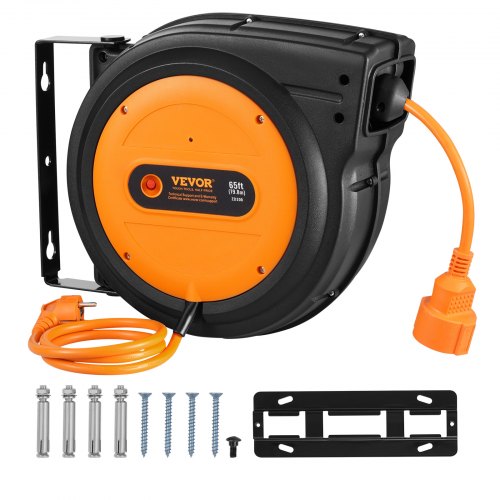

VEVOR Avvolgicavo Prolunga Retrattile, 19m, 1600W con Cavo di Alimentazione da 1m Protezione da Surriscaldamento, Guscio in PP, Staffa Girevole a 180° per Montaggio a Soffitto o a Parete