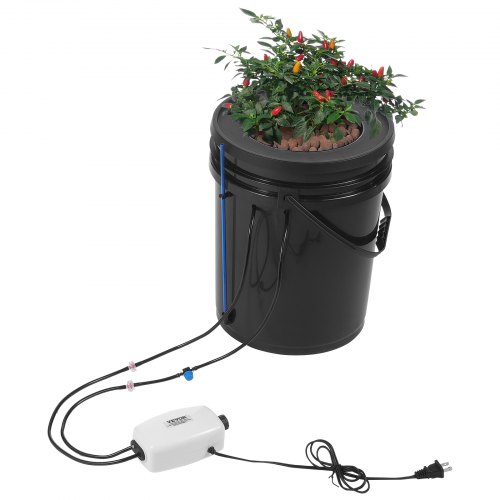 

VEVOR Sistema di Coltivazione Idroponica DWC Kit Coltura in Acqua Profonda da 20 Litri, 1 Secchio, Pompa ad Aria, Pietre porose, Dispositivo di Livello dell'Acqua, per Verdure a Foglia, Fiori