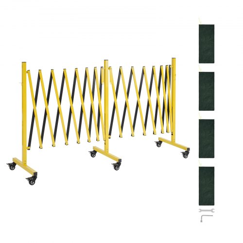 

VEVOR Barricata Portatile Espandibile Barriera Controllo della Folla di Sicurezza 7,66 m, Cancello Espandibile Barricato con Ruote Bloccabili Recinzione in Metallo per Giardino Vialetto