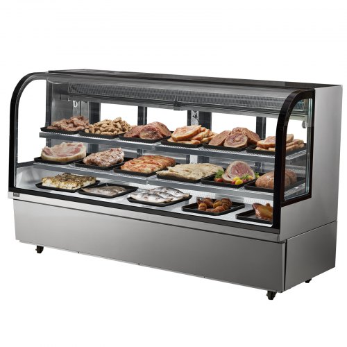 

VEVOR Vetrina Refrigerata Grande Vetrina per Pasticceria da 901 Litri, Frigorifero Commerciale a 4 Ripiani con Illuminazione a LED, Raffreddamento a Tiraggio Discendente, Vetrina Rotelle Panetteria