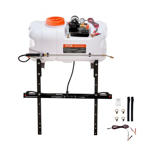 

VEVOR Spruzzatore per ATV UTV 60 L, Spruzzatore da Giardino con Pompa 12 V Serbatoio dell'Acqua, Polverizzatore con Tubo da 6,1 m, Portata della Pompa 7 L/min, Pressione Regolabile 0-72 PSI, Bianco