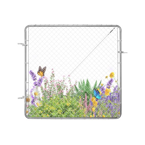 

VEVOR Cancello Zincato Antiruggine per Recinzione a Maglie Regolabile 183x122 cm