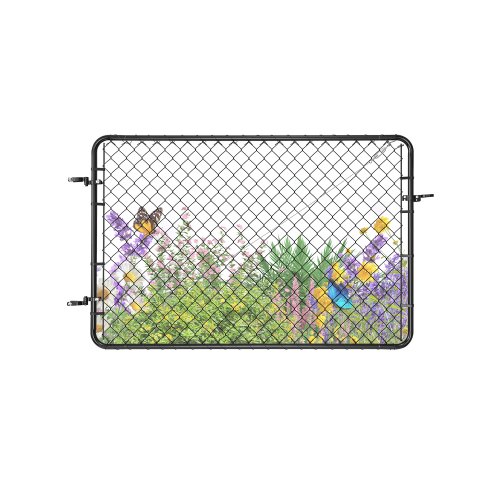 

VEVOR Cancello per Recinzione a Maglie di Catena, 183 x 122 cm, Cancello da Giardino in Acciaio Zincato Antiruggine, Pannello Regolabile per Cortile Vialetto Agricolo con Accessori Nero