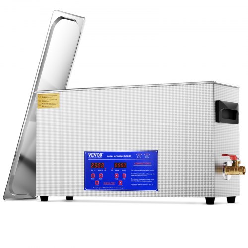 

VEVOR Pulitore ad Ultrasuoni 10L Dispositivo per Pulizia Ultrasuoni Macchina per Pulizia ad Ultrasuoni da 300W con Timer Riscaldatore, Pulitore Digitale da 40 kHz con Cestello per Parti Gioielli