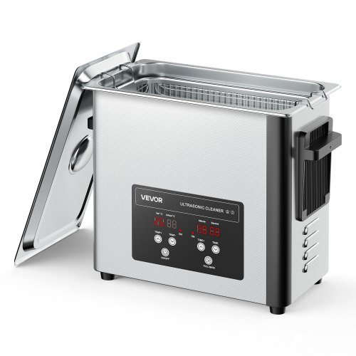 

VEVOR Pulitore a Ultrasuoni da 6 L, Macchina Professionale per la Pulizia a Ultrasuoni, con Cestello di Pulizia e Schermo Digitale, in Acciaio Inox da 120 W e 40 kHz per Orologi, Rasoi, Gioielli