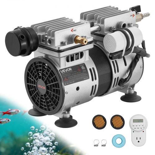 

VEVOR Aeratore per Acqua di Laghetti Stagni Compressore d'Aria 590 W Velocità Nominale 1400 giri/min Pompa per Aerazione di Laghi Pressione max. 0,3 Mpa Set di Ossigenatore Acqua Temperatura -5℃-40℃