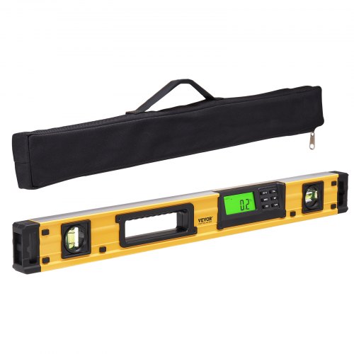 

VEVOR Livella a Bolla Magnetica Lunghezza 600mm con Schermo Display LCD Retroilluminato, Livella a Bolla Portatile 0-360° in Lega di Alluminio Sensore di Gravità Funzione di Memoria per la Misurazione