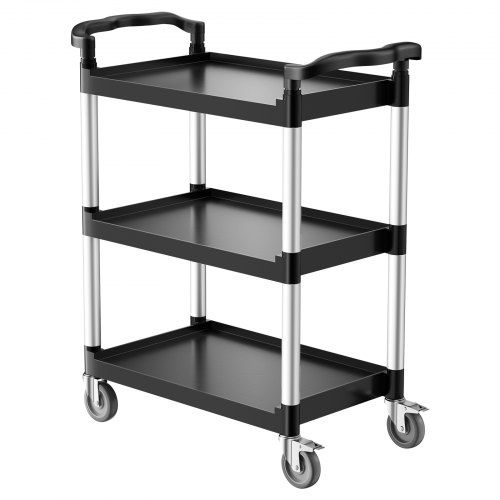 

VEVOR Carrello Portavivande, Capacità di Carico 136 kg Carrello per Servizi Alimentari in Plastica a 3 Livelli da 620 x 410 mm con Ruote Girevoli 360° per Magazzino, Ufficio, Casa, Ristorante, Cucina