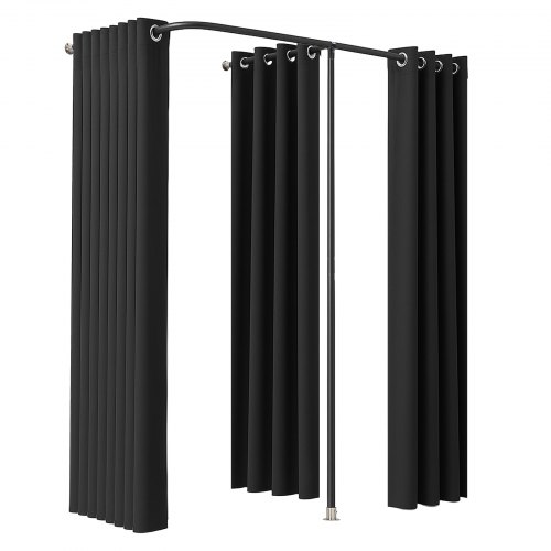 

VEVOR Camerino di Prova da 200 x 100 x 200 cm Spogliatoio Portatile con Tende Spesse in Poliestere, Doppi Camerini con Tende Divisorie, per Boutique, Centri Commerciali, Studi, Sartorie e Uffici, Nero