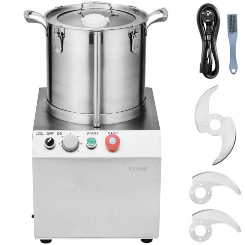 

VEVOR Robot da Cucina Tritatutto per Verdure, Robot da Cucina in Acciaio Inox per Uso Alimentare 15 Litri 2 Lame Extra Curve a S, Tritatutto Multifunzionale da Cucina per Alimenti Verdure, Frutta