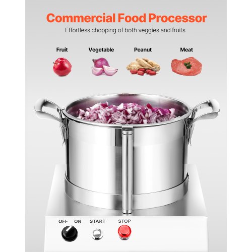 

VEVOR Robot da Cucina Tritatutto per Verdure, Robot da Cucina in Acciaio Inox per Uso Alimentare da 6 Litri con 2 Lame Extra Curve a S, Multifunzionale per Tritare Verdure, Frutta, Cereali, Noci