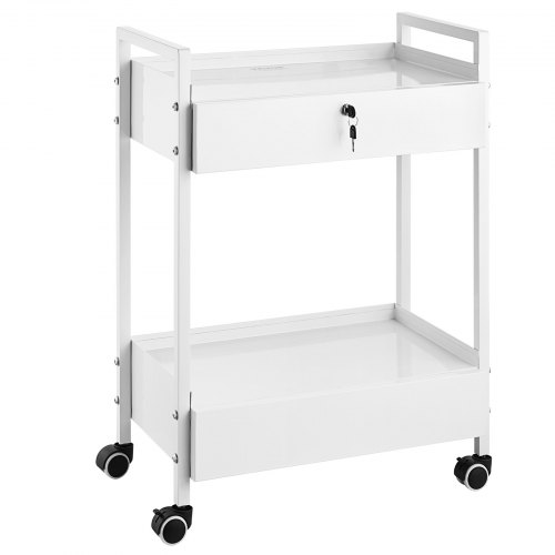 

VEVOR Carrello da laboratorio, Carrello multiuso in acciaio inox a 2 livelli, Carrello medico 2 cassetti, rotelle girevoli per laboratorio, ospedale, odontoiatria, salone bellezza