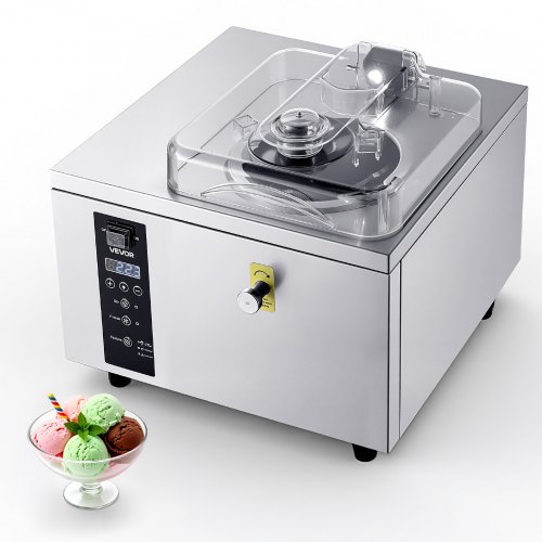 

VEVOR Macchina per Ice Cream Duro Gelatiera da Banco 500 W Portata 5L/h per Preparazione di Gelato Duro Sorbetti, Macchina per Icecream Duro Cilindro in Acciaio Inox 304 da 2,8L Pannello LED
