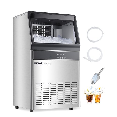 

VEVOR Macchina per Ghiaccio Commerciale 49,9 kg/giorno Macchina Cubetti di Ghiaccio Capacità di Stoccaggio ca. 14,97 kg, Display Digitale a LED, Indipendente, Autopulente, Bar, Catering, Hotel