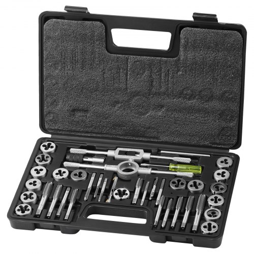 

VEVOR Set di Filiere Maschi Utensili per Filettatura Misura Metrica M3 - M12 40 Pezzi in Totale, Set per Rubinetti Matrici in Lega di Zinco Utensili per Filettature in Valigetta, Set Rubinetti Chiavi