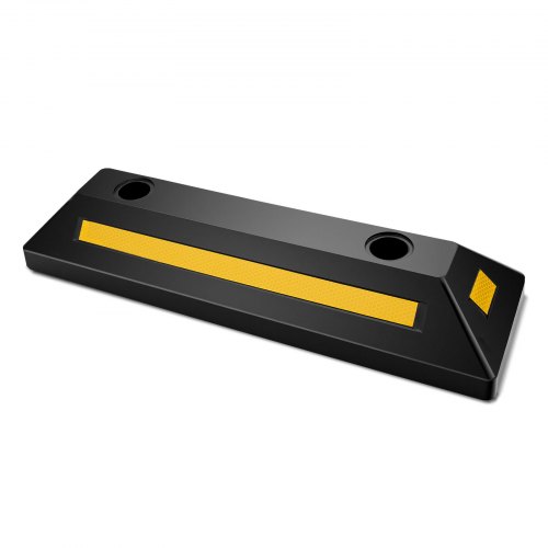 

VEVOR Fermaruote in Gomma per Parcheggi da Garage, 548 x 158 x 94 cm, Limitatore di Parcheggio con Strisce Riflettenti, Blocchi Fermi Ruota in Gomma per Auto, Furgoni, Camion, Blocco Guida Ruota