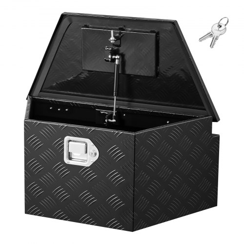 

VEVOR Scatola Portaoggetti per Timone del Rimorchio 660x330x305 mm in Alluminio, Cassone Portautensili con Serratura per Rimorchio Capacità di Carico 50 kg Scatola di Stoccaggio per Attrezzi, Nero