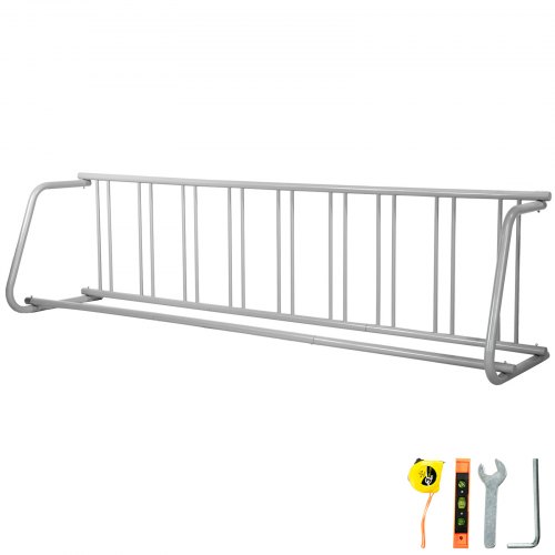 

VEVOR Portabiciclette, 9 Rastrelliere, Portabiciclette con Montaggio a Pavimento 112" Lunghezza, Portabiciclette con Griglia in Acciaio, Portabiciclette su Lato Singolo per Garage, Strade, Cortili